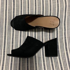 Black Suede Mules